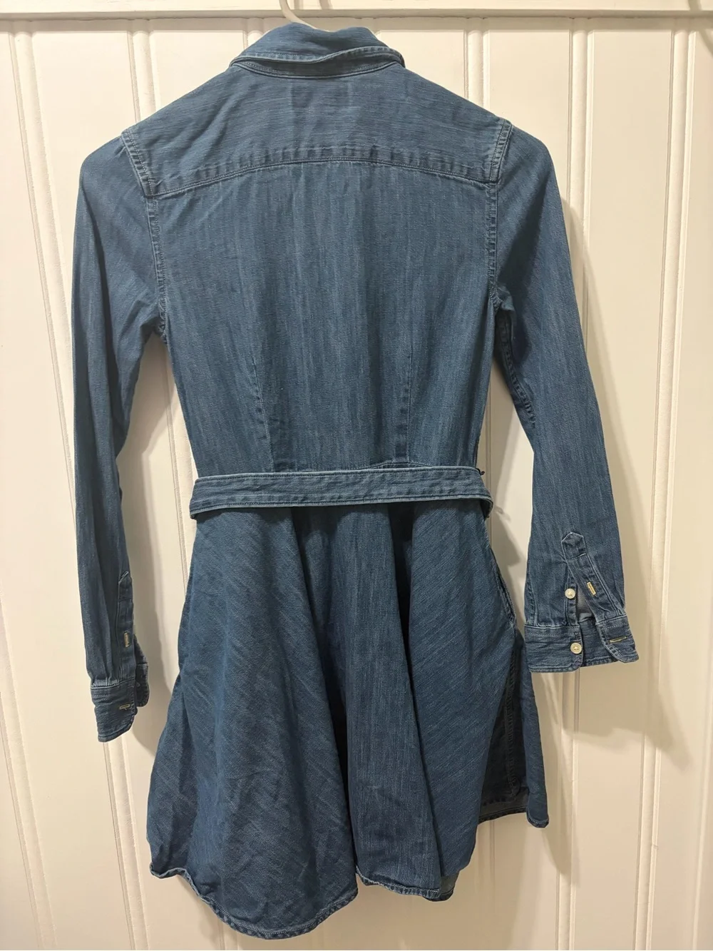 Ralph Lauren Girls Belted Cotton Denim Shirtdress Indigo Blue Size 12